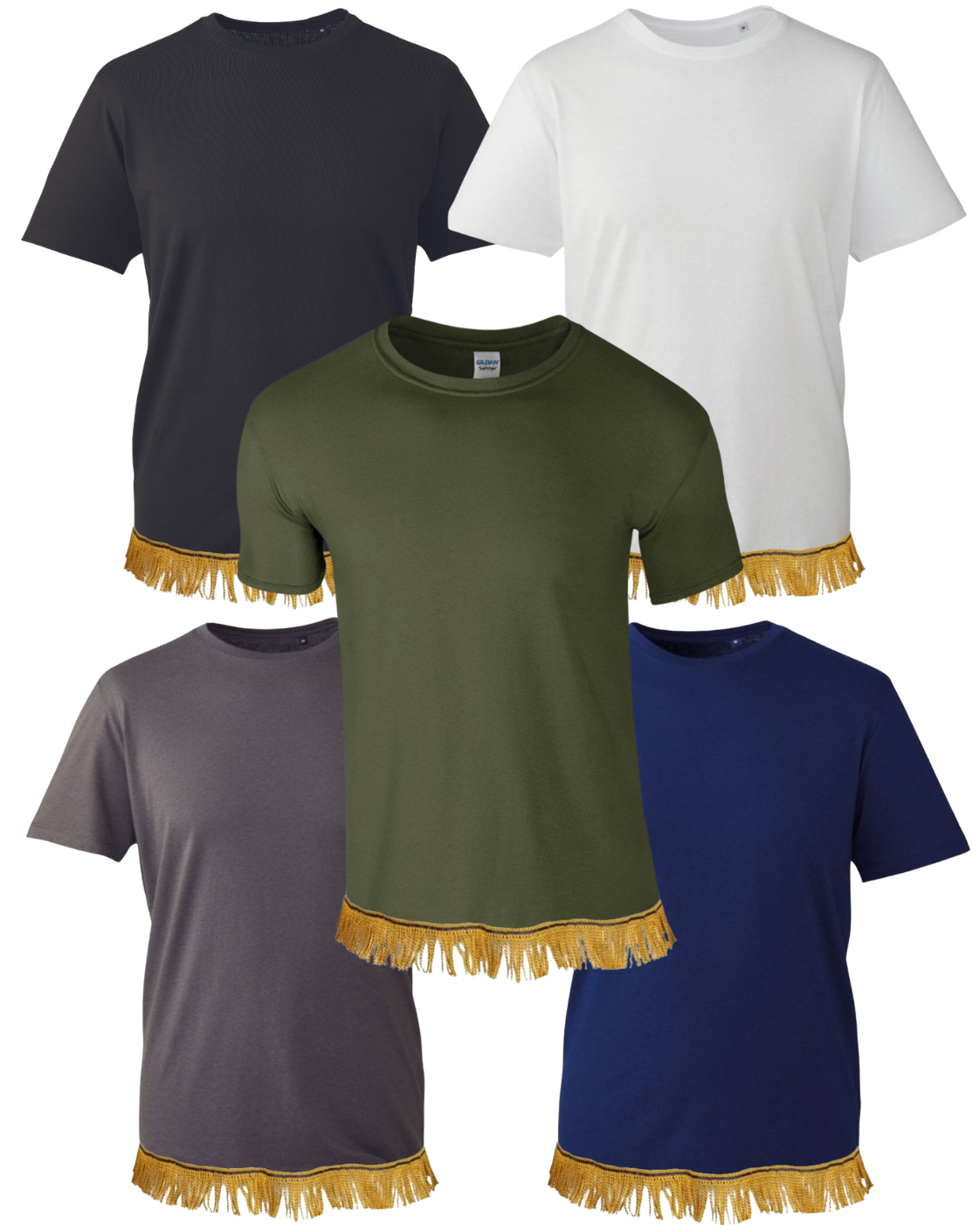 Men's Essential T-Shirts Fringed Bundle (5 Pack)