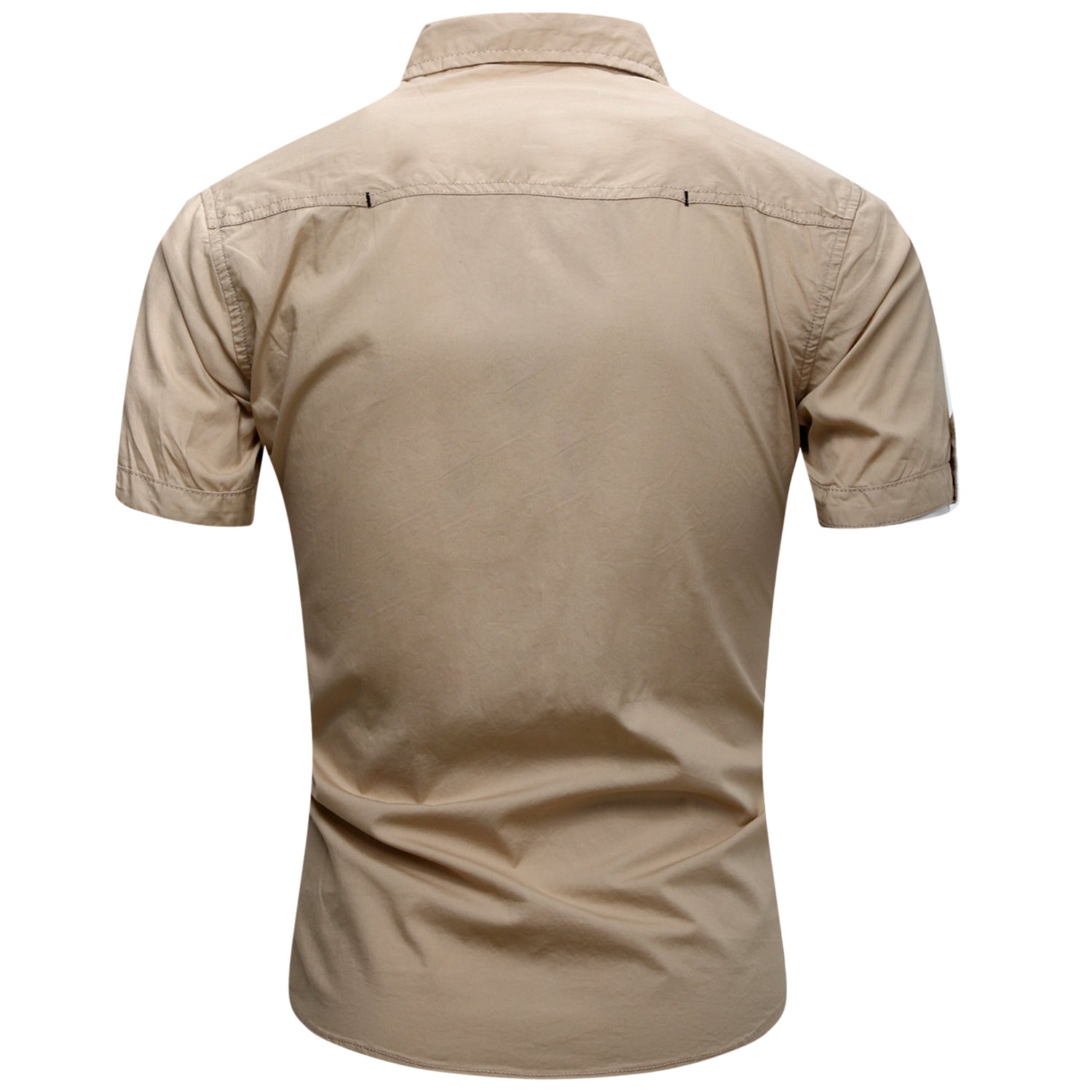 100% Cotton Military Cargo Shirt with Gold Fringes