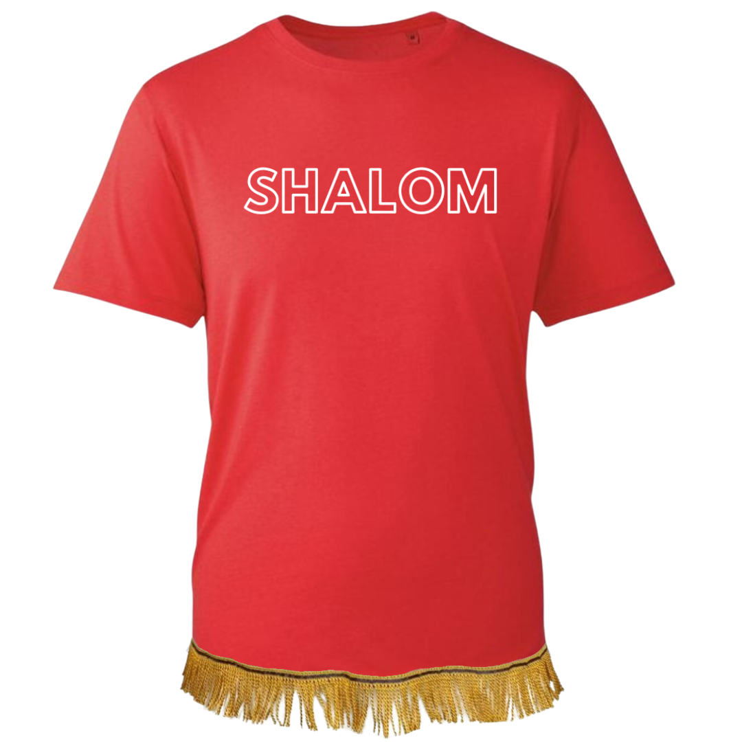 SHALOM Adult T-Shirt with Fringes