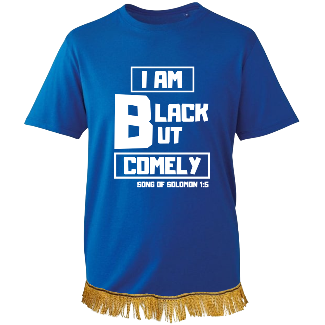 Black But Comely Adult T-Shirt with Fringes