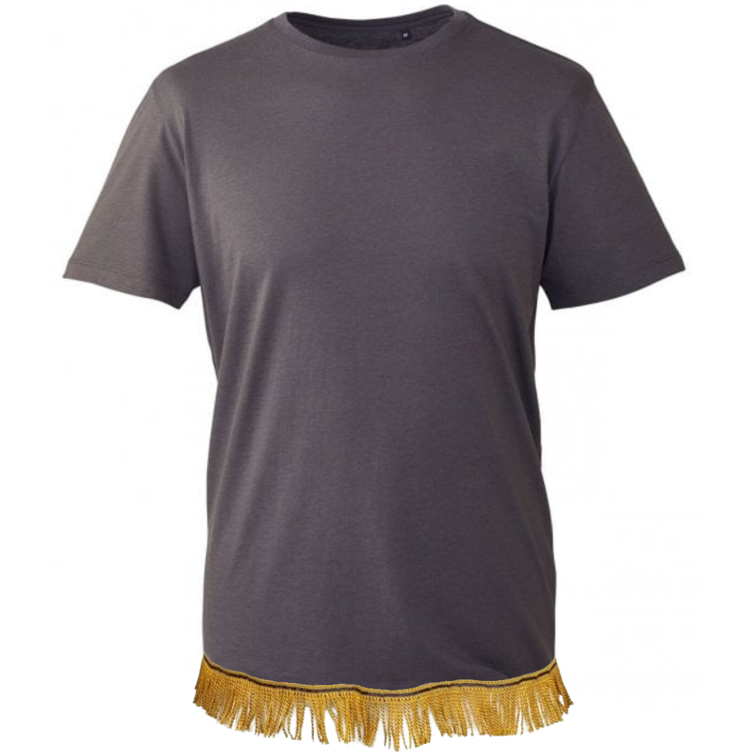 Men's Plain Short Sleeve Fringed T-Shirt