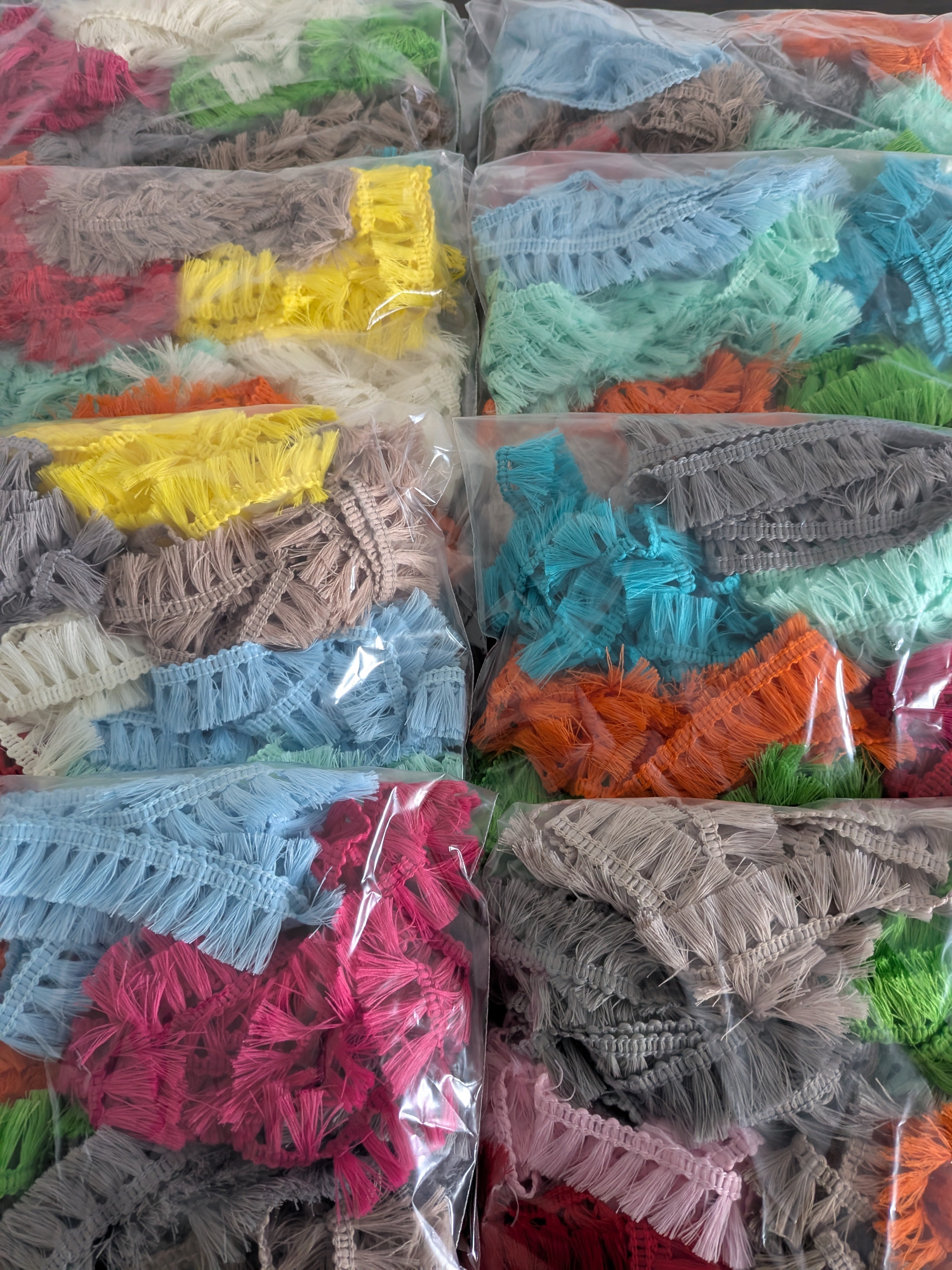20m Assorted Polyester Brush Fringe Bag