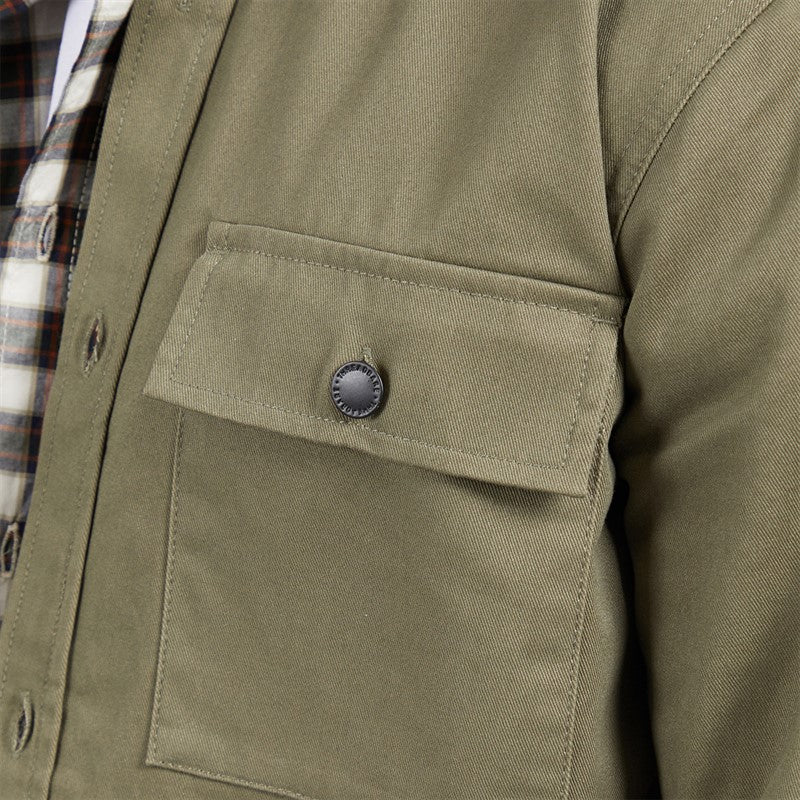 Men's Cotton Button-Down Shacket with Fringes