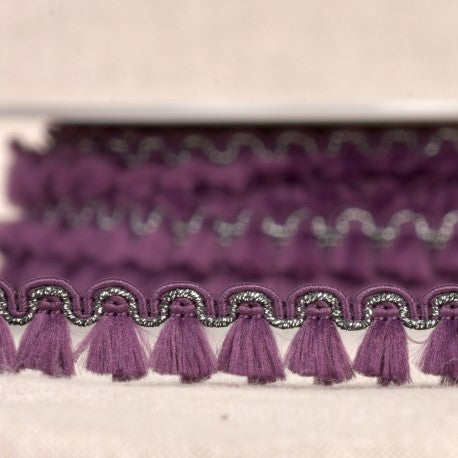 12mm Mini Tassel Fringe with Metallic Trim